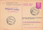 DDR Walter Ulbricht 15 Pfennig Antwort Ganzsache Antwortteil o Isfjord Radion 24.9.1967 Norwegen