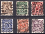 Michel 338-343 o Value figures in a circle with rosettes complete