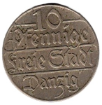 Danzig 10 Pfennig 1923 Polen