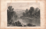 The Jordan crossing of the Israelites under Joshua original steel engraving around 1840 