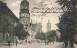 Dessau Postamt Franz Denkmal und Johanniskirche o 1908
