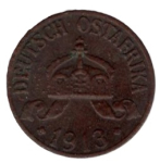 German East Africa 1 Heller 1913 A