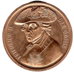 Deutsche Geschichte Friedrich II. der Grosse von Preussen Medaille 1989 