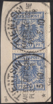Deutsche Post in China Vorläufer Michel V37 senkrechtes Paar o Shanghai o 27.4.1900