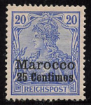 German Post in Morocco Michel 10 * unused with hinge remnant Germania