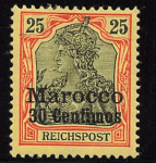 Deutsche Post in Marokko Michel 11 * ungebraucht mit Falzrest Germania