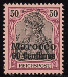 German Post in Morocco Michel 14 * unused with hinge remnant Germania