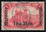 German Post in Morocco, Michel No. 16 I o, cancelled.