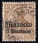 German Post in Morocco, Michel No. 21, 'o' (circular date stamp) cancellation, Germania issue.
