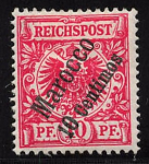 Deutsche Post in Marokko Michel 3 * ungebraucht mit Falzrest Krone Adler