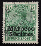 German Post in Morocco, Michel No. 8 II cancelled, Germania issue
