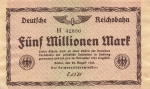 Deutsche Reichsbahn Five million marks 1923 emergency money