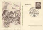 Alsace 6 Pfennig Hindenburg postal stationery P242 In the fight for freedom radio operator o Strasbourg Stamp Day 1941