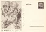 Alsace 6 Pfennig Hindenburg postal stationery P242 In the fight for freedom infantry 1940 *