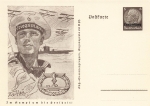 Luxembourg 6 Pfennig Hindenburg postal stationery P242 In the fight for freedom submarine 1940 *