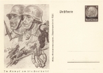 Luxembourg 6 Pfennig Hindenburg postal stationery P242 In the fight for freedom infantry 1940 *