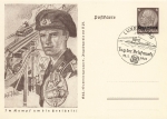 Luxembourg 6 Pfennig Hindenburg stationary P242 In the fight for freedom tanks 1940 o Luxembourg Stamp Day 1941