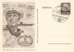 Luxembourg 6 Pfennig Hindenburg stationary P242 In the fight for freedom submarine o Luxembourg Stamp Day 1941