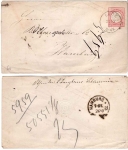 German Reich postal stationery envelope with a small breastplate on a letter from Lübz October 23, 1873 to Hamburg