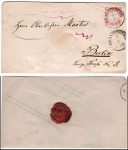 German Reich postal stationery envelope with a small breastplate on a letter from Oranienburg January 3, 1873 to Berlin