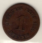 Deutsches Reich Kaiserreich 1 Pfennig 1889 E kleiner Adler