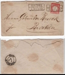 German Empire Michel 4 eagle with a small breastplate on a letter from Beuthen Upper Silesia March 3, 1872 to Breslau