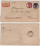 German Reich Michel 41 and 42 on E-letter from Lunden 08/09/1879 to Husum