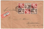 German Reich Michel 634 639 SK 30 and W118 W116 se-tenant on R-letter from Alt Gaarz 02/26/1937