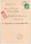 German Reich Michel A795 42 Pf. Hitler on R-Brief o Pirna-Copitz 1.11.1944 to Luebeck