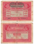 Deutschoesterreich Oesterreichisch Ungarische Bank 2 Zwei Kronen 1917