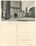 91550 Dinkelsbuehl Marktplatz mit Dinkelbauerbrunnen *ca. 1920