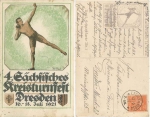 Dresden 4. Sächsisches Kreisturnfest 1921 Amtliche Festpostkarte Nr.1 Der Kugelstosser