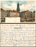 Dresden Chromolithograph Altmarkt, gebr. circa 1900 Artist card probably Kley not signed