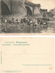 Dresden Augustus bridge Elbe-Klondyke low water while searching for gold 1904