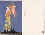 Dresden Frohe Neujahr Künstlerkarte Gocht mit Engeln * um 1920