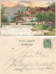 Kemnitz Dresden Vergnuegungs-Etablissement Weltenmuehle Litho o 1901