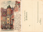Dresden Schlosshof artist card Heinrich Kley used around 1900
