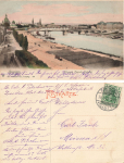 Pirnaische Vorstadt Dresden Kaethe-Kollwitz-Ufer with Kohlenplatz and Queen Carola Bridge o 1907