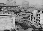 Dresden Prager Strasse construction site round cinema and high-rise large photo around 1970