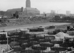 Dresden Prager Strasse construction site round cinema and high-rise large photo around 1970