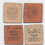 Dresden 2 tram tickets IV 20 Pf and III 20 Pf. around 1920