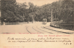 Weisser Hirsch Dresden Mordgrundbruecke mit Tram o 1900