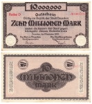 Dresden Zehn Millionen Mark Gutschein 1923 Notgeld