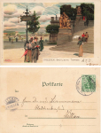 Dresden Bruehlsche Terrasse artist card Paul Hey o 1903