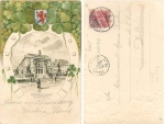 Dusseldorf Kunsthalle Kleeblatt embossed litho with horseshoe o 10.12.1901