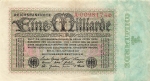 Eine Milliarde Mark Reichsbanknote 5. September 1923 RO111a DEU-1131a