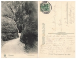 Eisenach Drachenschlucht railway postmark Nordhausen Paderborn train 288 10.7.1914