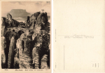 Sächsische Schweiz Bastei Brücke mit Lilienstein Kletterfelsen * 19659 ​​​​​​​Verlag Hahn-Foto11182