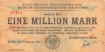 Erfurt Deutsche Reichsbahn One Million Mark Voucher 1923 Emergency Money