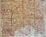 Erfurt and the surrounding area street profile map for cyclists and motorcyclists around 1920